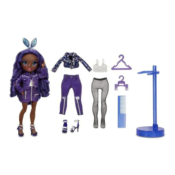 MGA Rainbow High Krystal Bailey Fashion  Doll Dark Purple Sparkle Series New - Picture 5 of 6